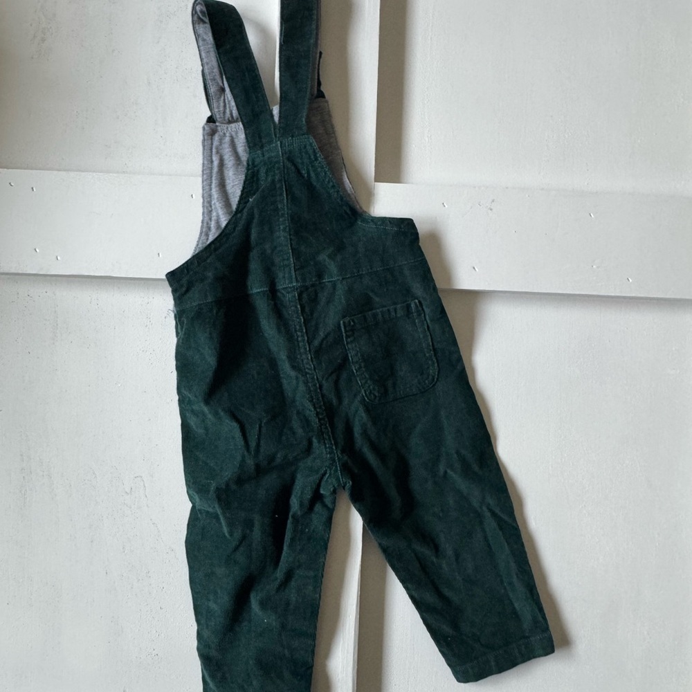 Forest Green Baby Corduroy Overalls - Picture 2 of 3